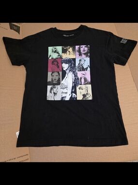 Taylor Swift Black Multicolor Photo Grid Tee - The Eras Tour